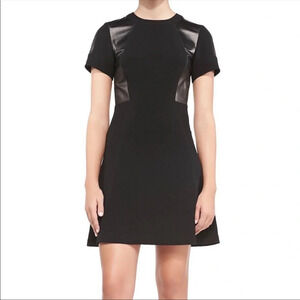 Rebecca Taylor | Dresses | Rebecca Taylor Tweed Dress With Leather Cap  Sleeve | Poshmark